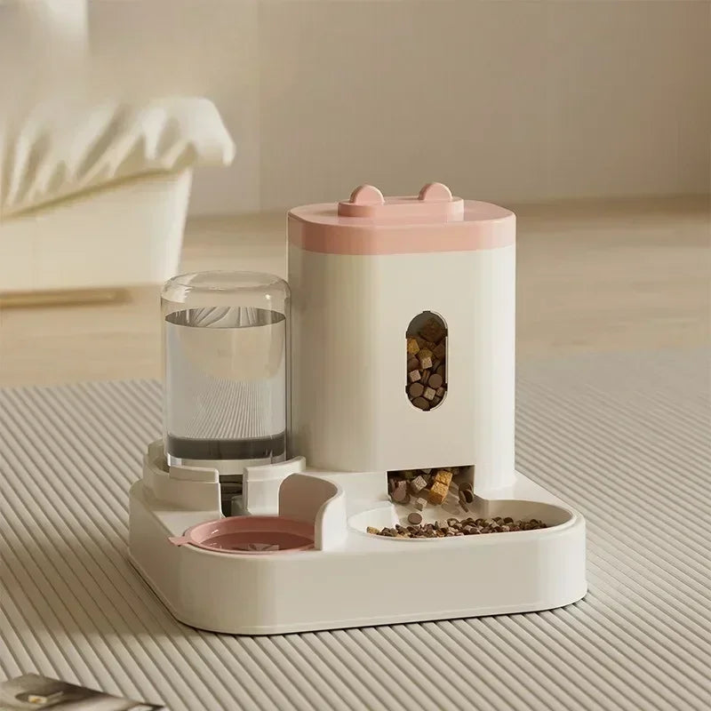 Automatic Pet Feeder with Water Fountain — Large Capacity Raised Bowl for Cats & Dogs